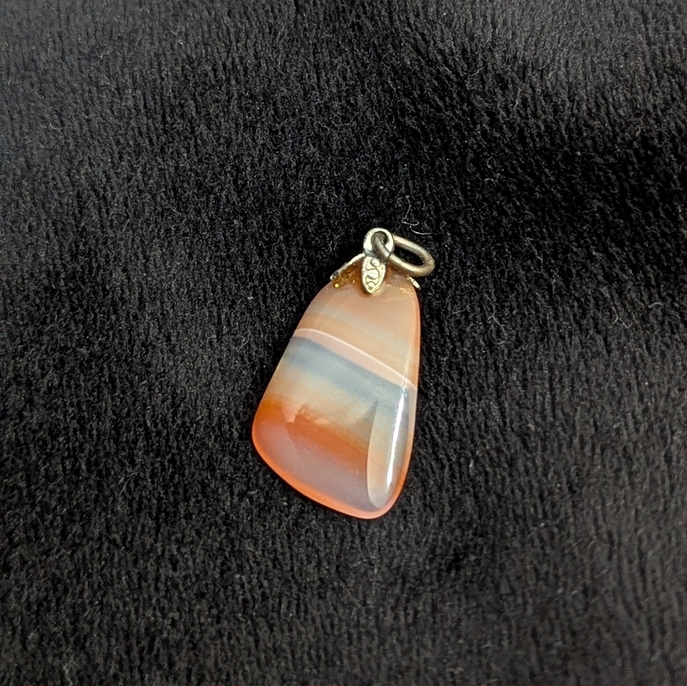 Natural Banded Striped Agate Pendant